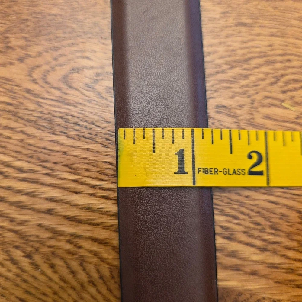 Croft & Barrow Mens Reversible Belt Black Brown Leather Silver Buckle Sz 44 NEW